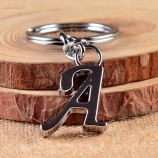 NEW DIY A-Z Letters key Chain For Men Silver Metal Keychain Women Car Key Ring Simple Letter Name Key Holder Party Gift Jewelry