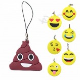 Emoji divertido chaveiro NOVO desenho animado sorriso rosto símbolo silicone adorável acessório de humor bonito engraçado fezes rodada pingente chorar chaveiro