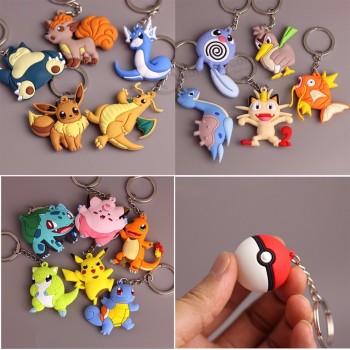 3D anime pokemon Go sleutelhanger pikachu schattige sleutelhanger pocket monsters Sleutelhouder hanger mini charmander squirtle eevee vulpix figuren