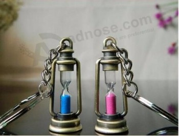 2019 cute metal lamp shape timer hourglass key chain ring couple keychain creative trinket novelty item best gift for women&men
