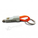 High Quality mobile phone keyring data 3in1 charging cable keychain usb data cable