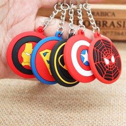 5 Styles The Avengers Hero  Anime Keyring  Spiderman 3D Double Side Silicone Keychain Captain Cartoon Keychain Child Gifts