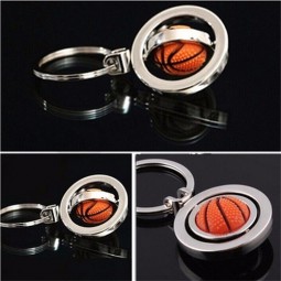 Venta caliente 3D deportes giratorio baloncesto llaveros divertidos llavero llavero bola llavero accesorios de la joyería nueva llegada