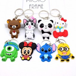 Cute Cartoon mickey minne Keychains Hello Kitty Cheese cat Bear Key chains Bag Pendant cat Owl Minion key Pendant Anime jewelry