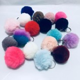 27 colori vendita calda pompon trinket simpatici portachiavi coniglio finto pelliccia portachiavi soffici catene chiave gingilli portachiavi per fai da te 4 cm llaveros