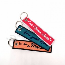 keyring For gift fabric keytag embroidered keychain