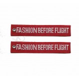 keychain Customized Flight Key chain Label Embroidery Lace Designs