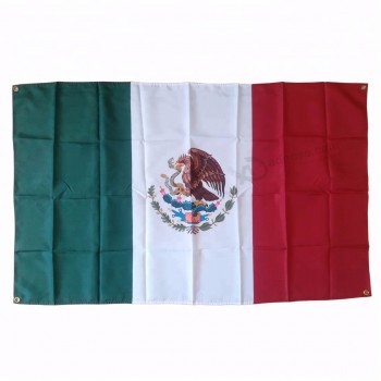 Venda quente 3x5ft grande impressão digital bandeira nacional do méxico