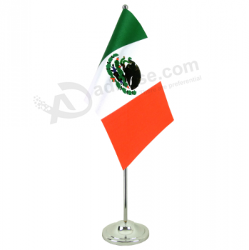Mini office Mexican table flags with base
