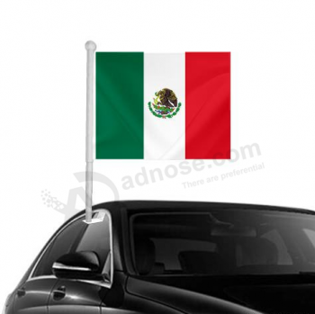 bandiera automobilistica messicana durevole in poliestere resistente volante promozionale con asta