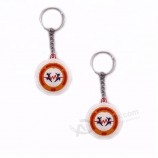 round shape 3D/2D  soft rubber pvc keychain for wholesale