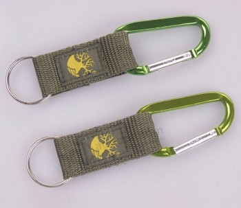 fashion customized short strap carabiner lanyard with key ring