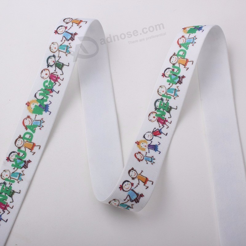 Elastic strap print logo with heat transfer artwork make for wrist band ring etc