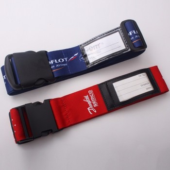 promotional sublimation luggage belt with name tag