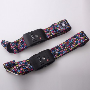 printing logo luggage strap with combination lock