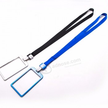 personalized id card badge holder printed polyester nylon woven lanyard