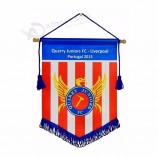 galhardetes de cetim / bandeira de galhardete de clube de futebol / bandeiras de cordas de galhardete de feltro