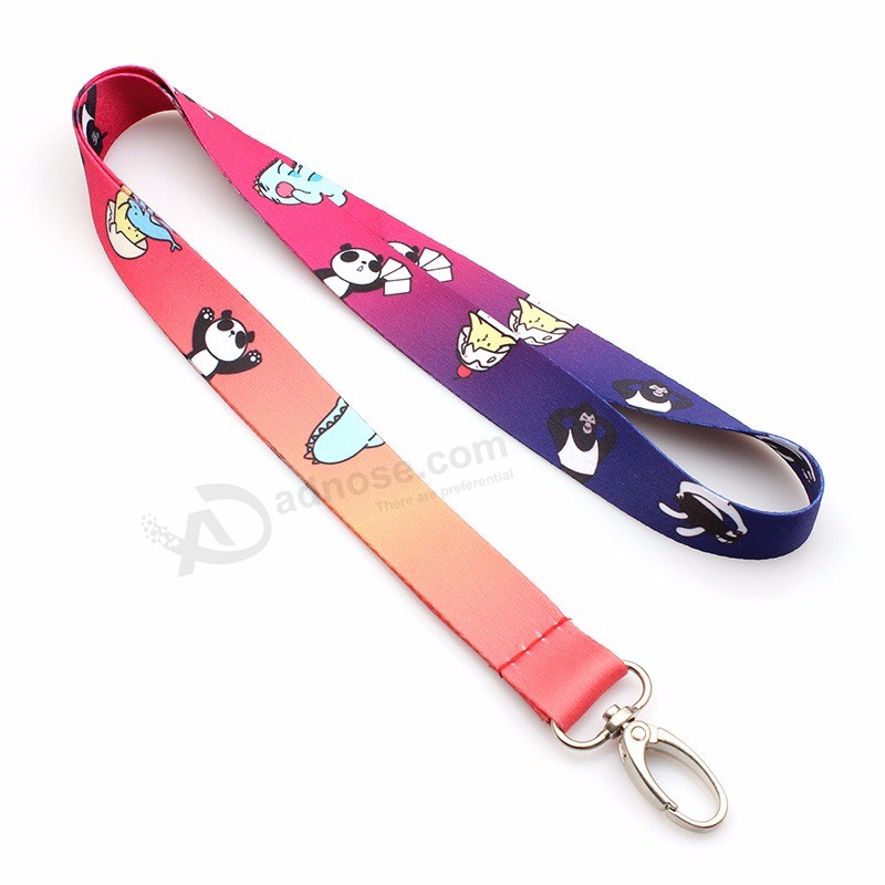 Customized cheap Heat transfer Printed polyester Lanyards with Breakaway Hook