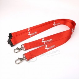 Metal Lock Custom Screen Printing Brand Logo ID Card Holder Polyester Neck Lanyards for Workers