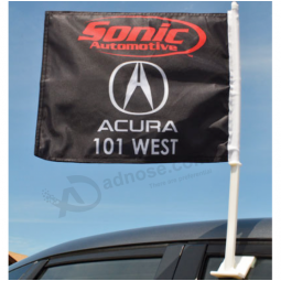 Advertising Acura car window flag with plastic pole