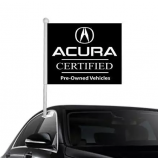 Doppelseitiger Druck Acura Autofahne Gestrickte Polyester Acura Autofensterfahne