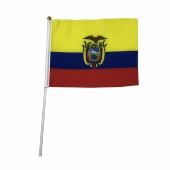 Bandera nacional de ecuador de alta calidad precio nacional personalizado mano bandera nacional
