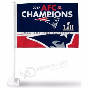 mini new england patriots flag with magnetic car flag holder