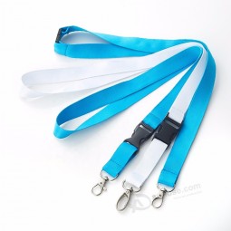 Customized Color Attachments Polyester Textile Plain Lanyard