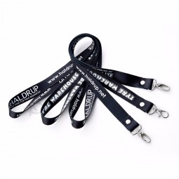 Logo Branded Polyester Lanyard Boeing Keychain Woven Lanyard With Carabiner