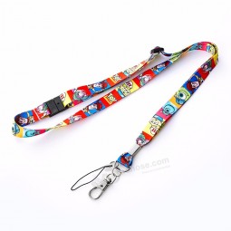 Multicolor Customized Brand Logo Neck  Lanyard Straps With Adjustable Clip