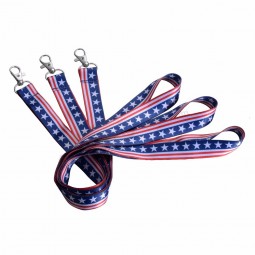 Polyester Metal Hook ID Card Lanyard With Sublimation Printing Logo