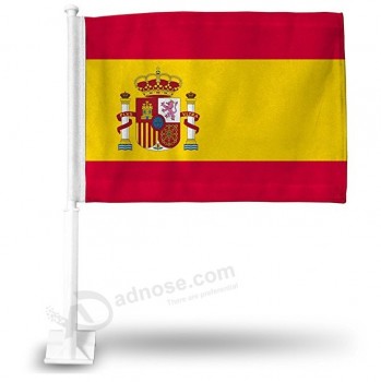 Bandiera spagnola dell'automobile del poliestere di vendita calda con l'asta