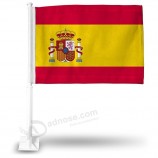 Hot Selling polyester Spanish Car Flag with Pole