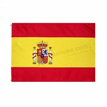 真鍮製グロメットスペイン国旗付きダブルステッチポリエステル