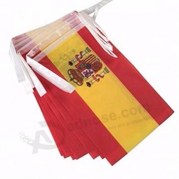 Custom 14*21cm Spain string flag, Spain bunting flag