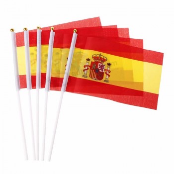 tela española banderas ondeando a mano mini bandera de españa