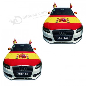 110*150cm spandex spain national car engine hood flag for celebration