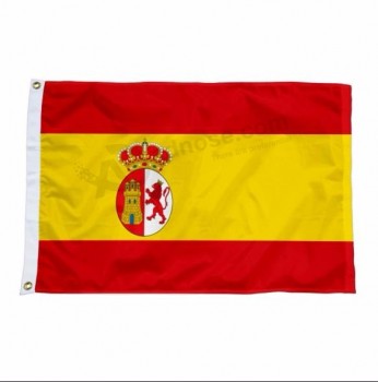 tecido voando bandeira nacional de espanha 3x5 impresso bandeira espanhola