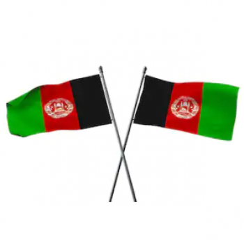 Poliéster decorativo nación Afganistán bandera del país con palo