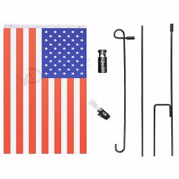 1セット31.8x45.7センチアメリカアメリカ国旗両面印刷米国旗ホームオフィスガーデン装飾フラグスタンド+ファルグ