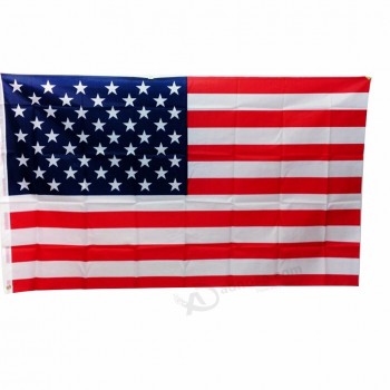 bandera americana 3x5 pies estrellas bordadas de poliéster cosidas a rayas de EE. UU. ojales