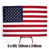 150x240cm Banderas de EE. UU. Plegable 5x8ft bandera nacional estadounidense de EE. UU. Estrellas bordadas rayas cosidas bandera de estados unidos decoración del hogar