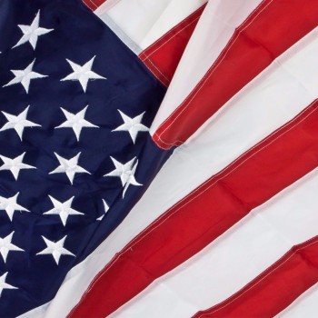 NOS. EUA. Bandeira americana bordada 2'x3 'ou 3'x5' ou 4'x6 'FT bandeira de nylon costurada listras estrelas grommets - interior / exterior