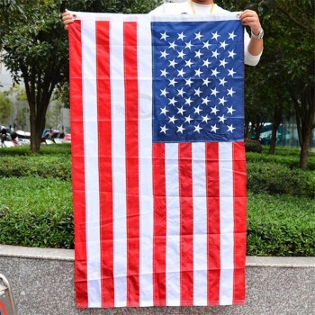 Nuova bandiera USA 1pc 3x5 Ft Bandiera americana USA stelle ricamate deluxe stelle cucite strisce occhielli bandiere 35