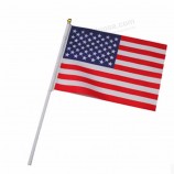 5ピースアメリカ国旗手波フラグ14 * 21センチ米国/米国国旗お祝いパレード旗供給ドロップ無料