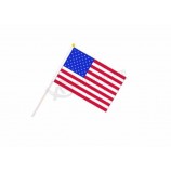 100 pz / lotto 14 * 21 cm USA bandiera mano bandiera americana bandiera famiglia / ufficio decorazione / attività / parata / festival / brasile