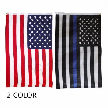 90cm*150cm America Stars Stripes Flag United States Police Advertising Welcome Color Banners Black White USA Flag
