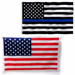 1 piezas EE. UU. Bandera 90 * 150 cm 2 colores poliéster doble cara impresa arandelas de latón banderas americanas estrellas rayas