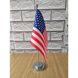 Special Wholesale U.S.A United states America USA table desk  Flag Stainless Steel Flagpole  14*21cm ,free shipping NO.A003