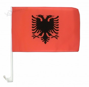 ventas al por mayor 12x18inch digital impreso personalizado albania banderas de la ventana del coche